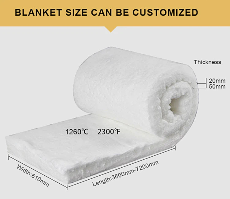 12 25mm 50mm Thickness Professional Ceramic fiber blanket are used to insulate and protect high-temperature equipment like furnaces, kilns, and wood stoves, and can withstand temperatures up to 2300°F (approximately 1260°C)